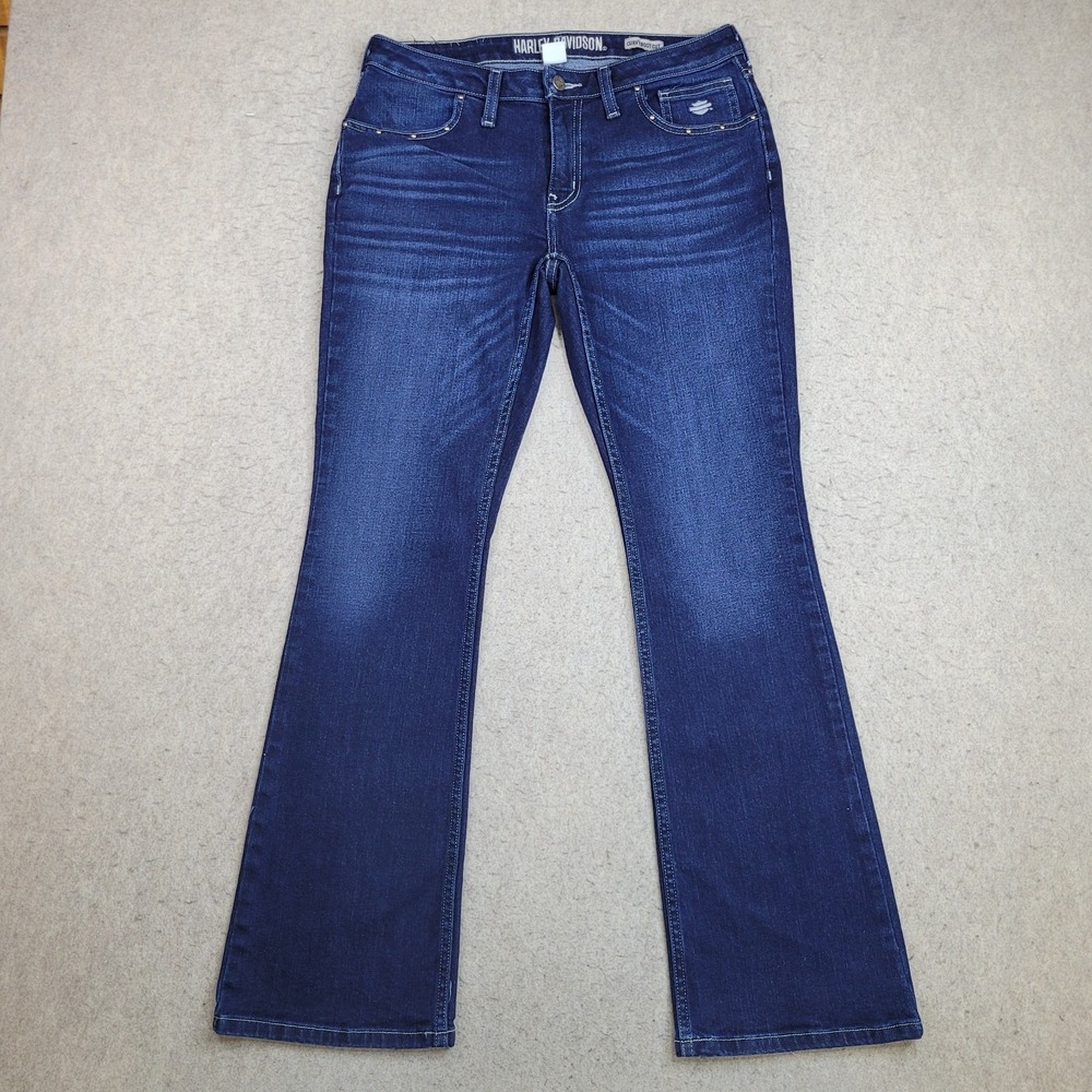 Harley-Davidson Women's Blue Boot Cut Jeans with studs
